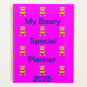 Agenda Engraçado Urso Bowtie a Rosa