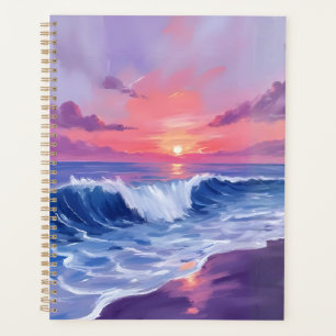 Agenda Enseada de Algodão Doce Pintura em Aquarela de O