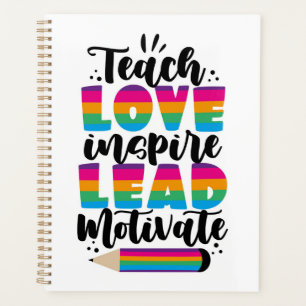 Agenda Ensinar Amor Inspirar Motivação de Chumbo