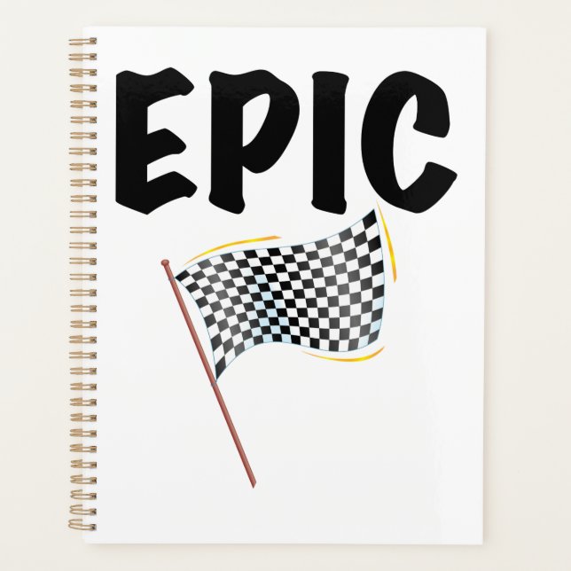 Agenda Epic Finish Line Checkered Racing Flag (Frente)