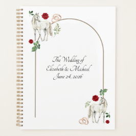 Agenda Equestrian Red Floral Wedding Planner