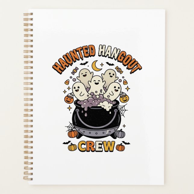Agenda Equipe de Abóbora Fantasma de Halloween (Frente)