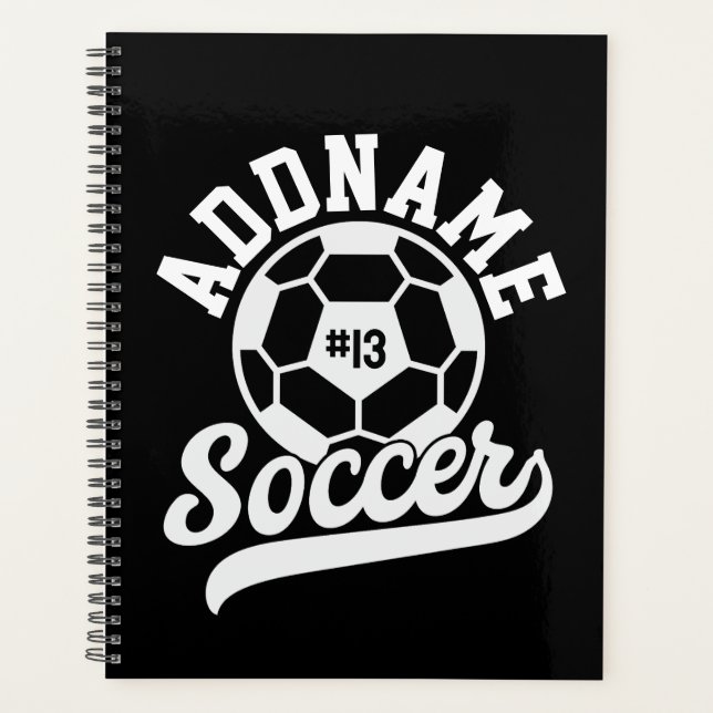 Agenda Equipe de futebol Personalizada do ADD NAME do jog (Frente)