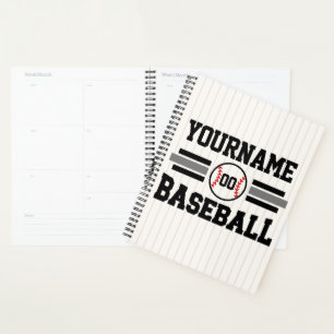 Agenda Equipe de NOME Personalizada do Jogador de Basebal