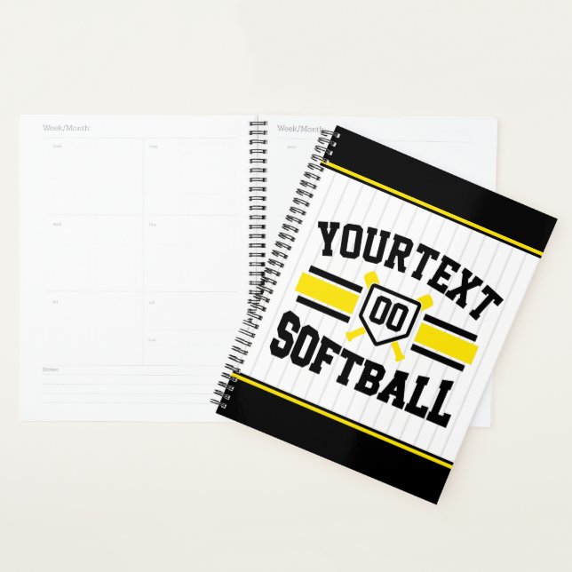 Agenda Equipe de Varsity do Softball Player de NOME DE AD (Exibição)