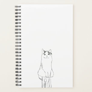 Agenda Esboço de Gato Fofo Moderno
