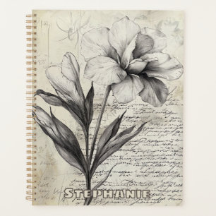 Agenda Esboço Floral Russo com Caligrafia - Idade (3)