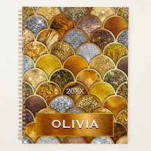 Escalas de sereia de ouro elegante