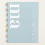 Agenda Escola Azul de Monograma Menino Bonito<br><div class="desc">Este planejador de na moda é um imperativo para suprimentos escolares bonito e de volta aos suprimentos escolares. Perfeito para a escola deve ter, ajustado com sua lista de segundos graus de suprimentos escolares. Com o seu design de material escolar bonitinho, é um material escolar estético essencial. Ideal para suprimentos...</div>