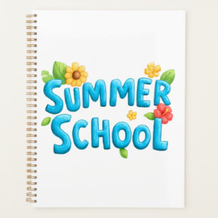 Agenda Escola de Verão - Texto escolar de Verão com flore