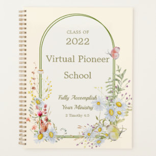 Agenda Escola pioneira da JW 2022 - quadro floral