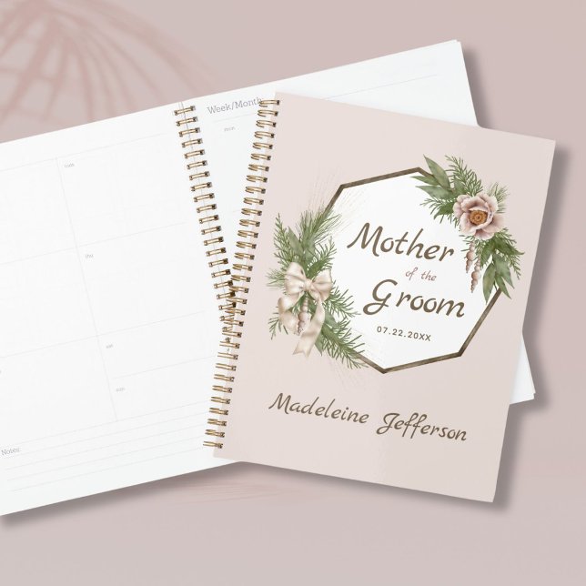 Agenda Escorrega Floral Cor-de-Rosa Esbranquiçada Mãe da  (Criador carregado)