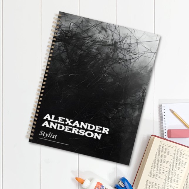 Agenda Escribble preto mínimo profissional (Professional Business Minimal Black Scribble Planner)