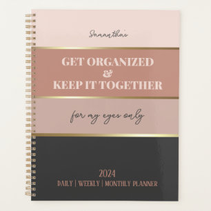 Agenda Escrita Feminina Elegante Moderna de Cinzas Rosa-B