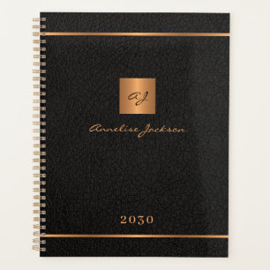 Agenda Escrito com um nome elegante, dourado preto monogr