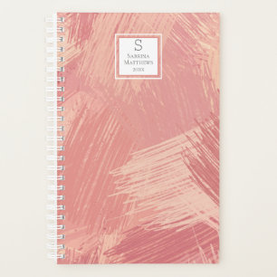 Agenda Escritores Rosa e Coral Monograma
