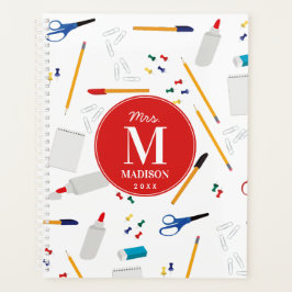 Agenda Escritório escolar e Artesanatos Monograma de Prof