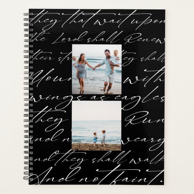 Agenda Escritura Esperar pelo Senhor Três Foto Preto (Frente)