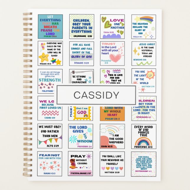 Agenda Escrituras bonitas, bíblia verso da memória das cr (Frente)