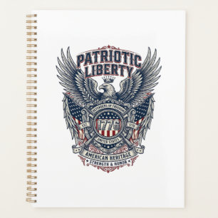Agenda Escudo de Batalha Patriótico 1776 Símbolo Inspirad