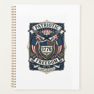 Agenda Escudo de Batalha Patriótico 1776 Símbolo Inspirad