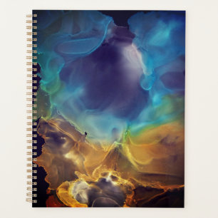 Agenda Espaço Nebula azul Amarelo Álcool Arte