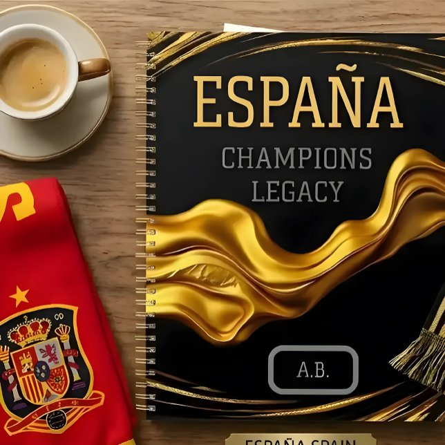 Agenda Espanha Spain: Campeões Legado | Executivo Luxo  (Put your winning strategy in ink. Custom open-page Spain tournament planners on Achempong Zazzle. 📝)