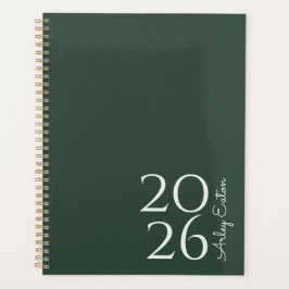 Agenda Especial Verde Escuro Minimalista Mensal