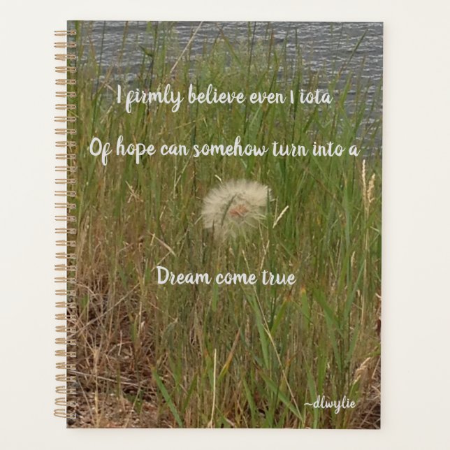 Agenda Esperança para que os sonhos se tornem realidade (Frente)