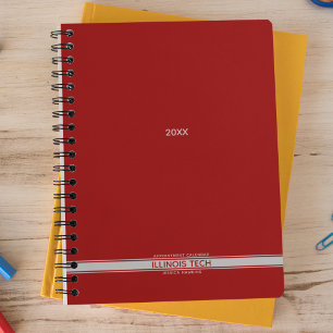 Agenda Espiral Vermelho Escuro Stripe Inferior Semanal
