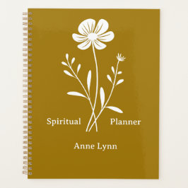 Agenda Espiritual de Nome Personalizado Dourado