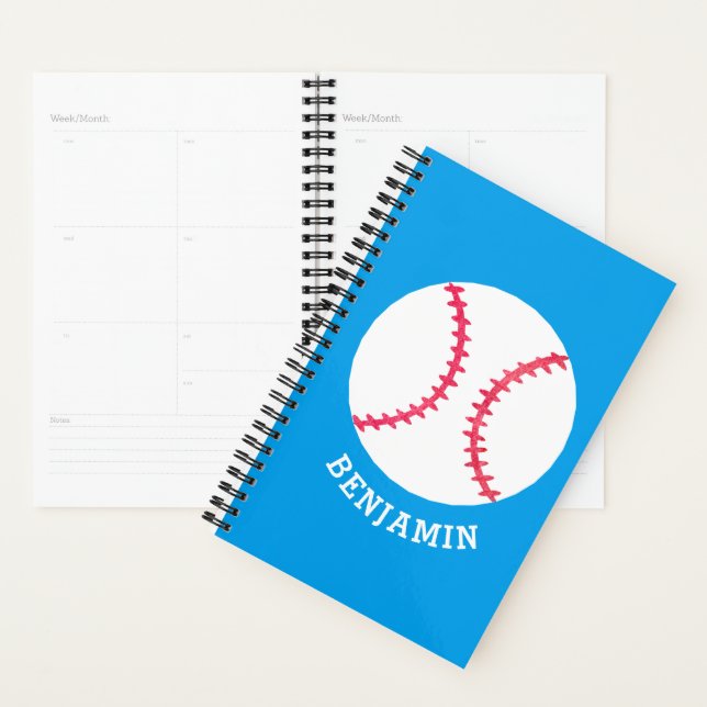 Agenda Esportes Personalizados de Beisebol Blue Kids (Exibição)