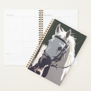 Agenda Esquema da Cabeça de Cavalo Branco Estilizado