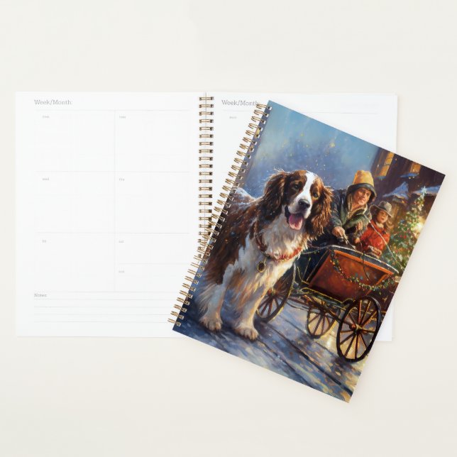 Agenda Estação Festiva de Natal Inglês Springer Spaniel (Exibição)