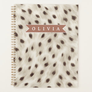Agenda Estampa Animal Leopardo Neutro Chic Personalizado