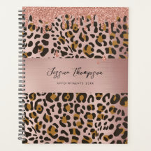 Estampa de Animal Leopardo Rosa Dourado com Brilho