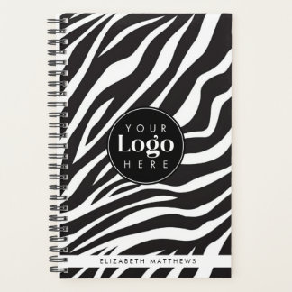 Agenda Estampa Personalizada de Zebra Chique com Logotipo