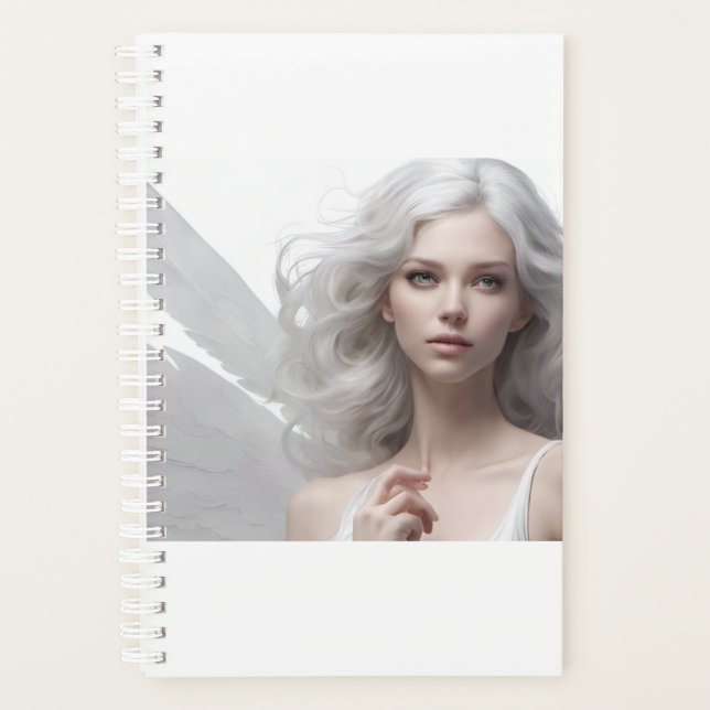 Agenda Este Planeador tem um lindo design de Anjo Branco. (Frente)