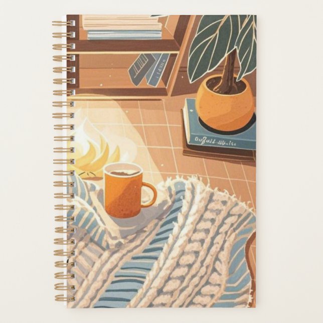 Agenda estilo Boho quente e abstrato (Frente)