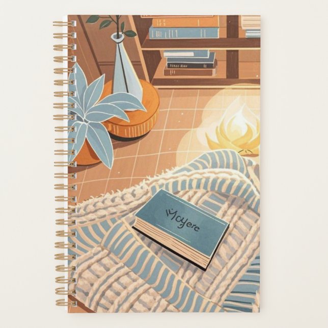 Agenda estilo Boho quente e abstrato (Frente)