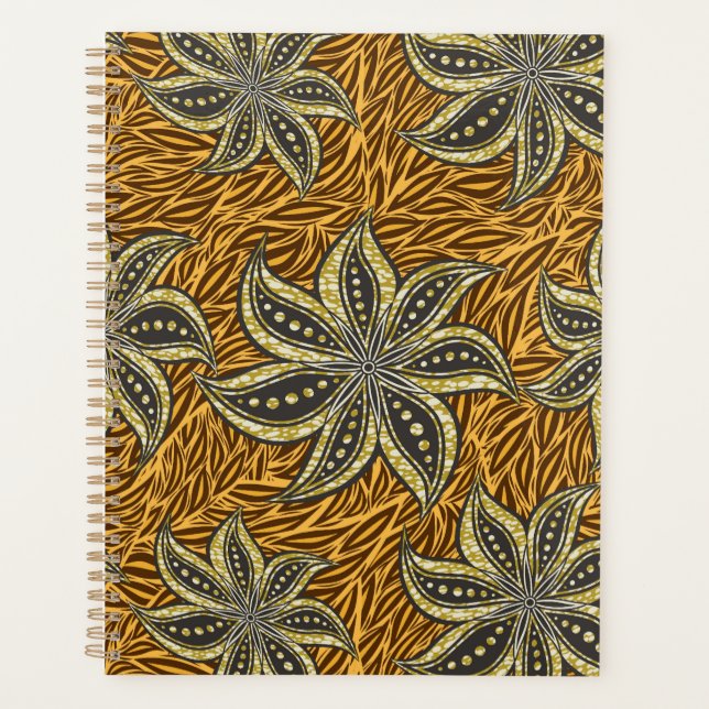 Agenda Estilo de Batik Floral Abstrato africano (Frente)
