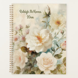 Agenda Estilo de Lixo Branco Rosa Lixo Clássico de Ilustr