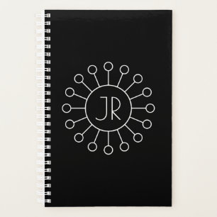 Agenda Estilo de Logotipo Vintage Legal Monograma Preto