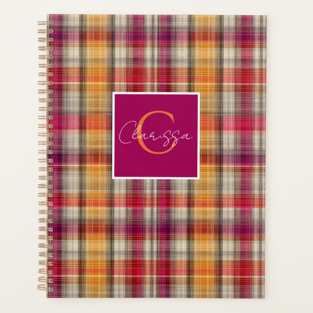 Agenda Estilo de Padrão Xadrez Personalizado (Frente)