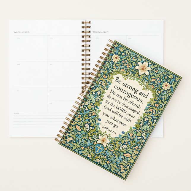 Agenda estilo floral e escritura de William Morris (Exibição)