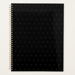 Agenda Estilo Preto Sólido com Ponto Branco