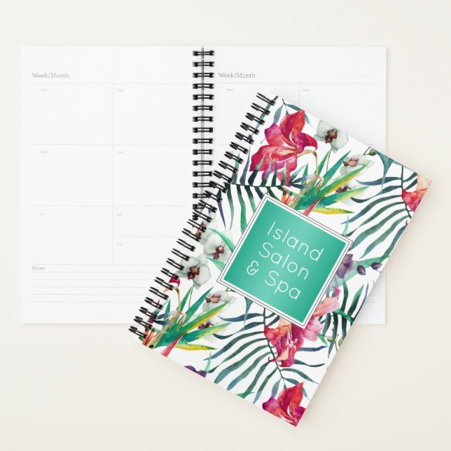 Agenda Estilo Tropical Exótico Padrão Floral (Exibição)