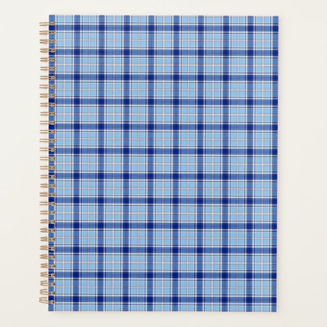 Agenda Estilo Xadrez Azul Rústico Simples (Frente)