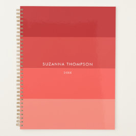 Agenda Estirpe Horizontal Moderna Pasta Vermelho e Laranj