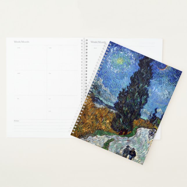 Agenda Estrada Com Ciprestes Impressionismo Van Gogh (Exibição)